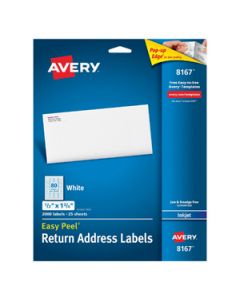 Avery 8167 Ave-8167 **etiqueta Bca. 1 2in X 3 4in (25 Hjs)