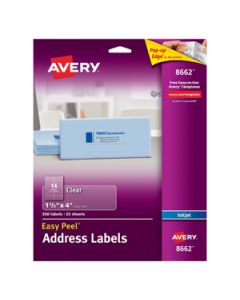 Avery 8662 Etiqueta Transparente 1 13 X 4 14 In 350 Pza