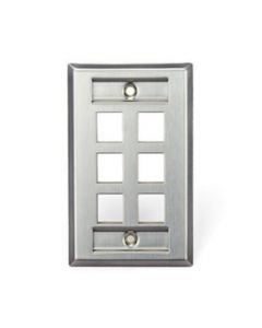 Belden AX104233 kconn faceplate 6-p ssteel w/id windows,