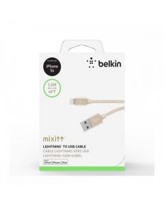 Belkin f8j144bt04-gld Cable Lightning De Carga Y Sincroniza- Cion Dorado P Iphoneipad Ipod