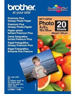 Brother bp71gp20 Premium Glossy Photo Paper Papel Fotográfico Blanco