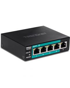 Trendnet TE-FP051 switch no administrado fast ethernet (10 100) energía sobre (poe) negro