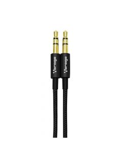 Vorago CAB-115 NEGRO cable auxiliar metalico 3.5mm a 3.5 mm