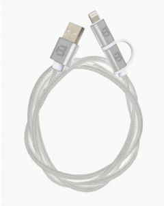 Blackpcs cawmlt-1 Cable Usb 2 En 1 - Usb, Micro  Lightning, Macho Macho, M, Color Blanco