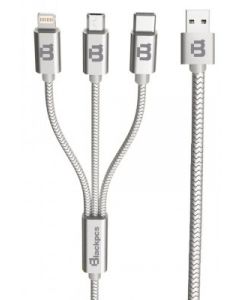 Blackpcs cagymum-3 Cable Usb - Usb, Lightning, 1 M, Gris
