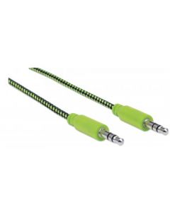 Manhattan 394130 Cable Estereo A Ipod M-m 1.0m Textil Negro Verde Blster
