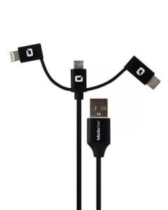 Acteck mb-925426 Mb-923712 Cable Tpe All In One Usb  Micro Lightning Tipo C Mobifree Color Negro