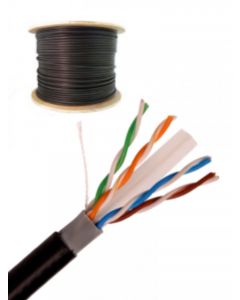 Saxxon OUTPCAT6CCAEXT- cable utp cca de 305m  categoria 6 exterior doble forro color negro