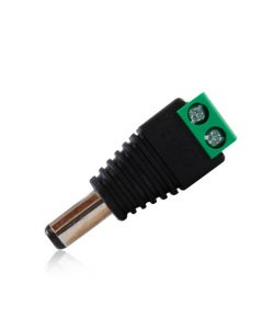 Enson ENS-MC01 MACHO conector de corriente Enson, tipo jack 3.5 mm para alimentar camaras cctv o realizar empalme cableado, con bloque polarizado(+ -) atornillar cable utp, medidas del 2.1 x 5.5