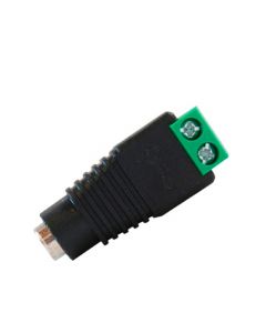 Enson ENS-FC01 conector de corriente hembra Enson, tipo jack 3.5 mm para alimentar camaras cctv o realizar empalme cableado, con bloque polarizado(+ -) atornillar el cable utp, medidas del 2.1 x 5.5