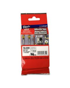 Brother tzes251 Cinta Negro Sobre Blanco 24mm X 8m Adhesivo
