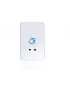 Axceze AX-B160 boton de petición salida sin contacto ax-b130 formato vertical cubierta plastica blanca cuenta con led indicador estado permite ajustar la distancia deteccion y tiempo respuesta para generar apertura