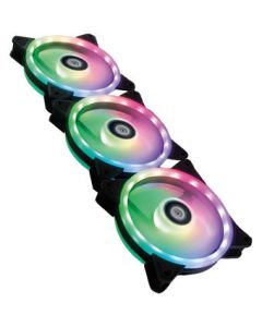Acteck br-931335 Kit 3 Ventiladores Balam Rush-acteck Argb 120 Mm Control Lumínico Mas De 1200 Modos Eolox Air 3afx30 Color Negro