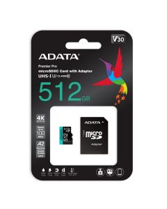 Otros AUSDX512GUI3V30SA2-RA1 a-data adata premier pro v30s - tarjeta de memoria flash (adaptador sd incluido) 512 gb