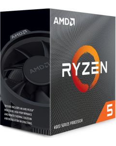 Amd 100-100000147BOX procesador ryzen 5 4600g s-am4 4ta gen 65w, 3.7 ghz turbo 4.2 ghz, 6 nucleos graficos integrados pc  ventilador wraith stealth sin led gamer medio.