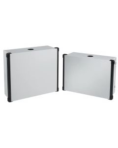 Hoffman CP253512 gabinete hmi concept con manija negra, tipo 4, 250 x 350 120 mm, acero dulce, gris claro