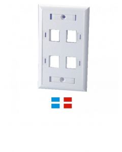 Saxxon f12uc4pwh  - Placa Frontal  4 Ventanas Color Blanco Etiquetas Iconos De