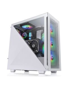 Thermaltake CA-1S2-00M6WN-01 gabinete divider 300 tg  argb, blanco media torre mini itx, micro atx, cristal templado, gamer