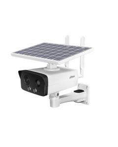 Dahua DH-IPC-HFW2431DG-4G-SP-LA-B - cámara ip bullet 4g con panel solar y  batería/ 4mp / disuasión activa/ ir: 50 m/ luz cálida 30 ranura para tarjeta micro sd/ audio bidireccional/ starlight/ h.265/ ip67/#iasmd/