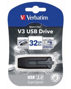 Verbatim 49173  Vb49173 Memoria Usb 3.0 32gb Retractil Store N Go V3 Negro Gris