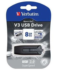 Verbatim 49171  Vb49171 Memoria Usb 3.0 8gb Retractil Store N Go V3 Negro Gris