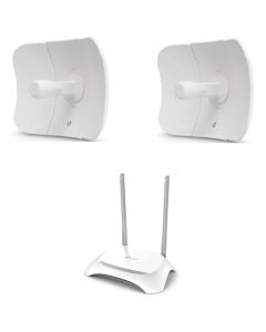 Ubiquiti Networks KITS WISP 2 con 1x router inalambrico tp-link tl-wr850n + 2x cpe ap enlaces inalambricos lbe-5ac-gen2 exterior