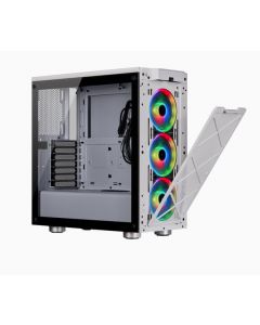 Corsair cc-9011189-ww Gabinete Icue Crystal 465x Rgb Blanco Semitorre Atx