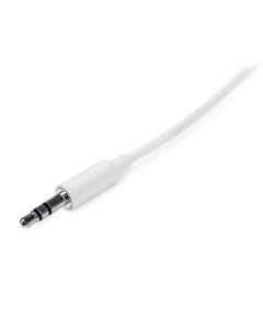Mu1mmmswh Startech Cable De 1 Metro Delgado Audio Estereo Con Plug Mini Jack 3.5mm - Macho A Blanco
