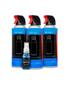 Vorago KIT3-PCLN-100 kit 3pz aire comp cln-100+1 limpiador pantalla