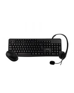 Acteck ac-931687 Kit 3 En 1 Teclado Multimedia Usb, Mouse 2.4ghz Usb Y Headset Color Negro