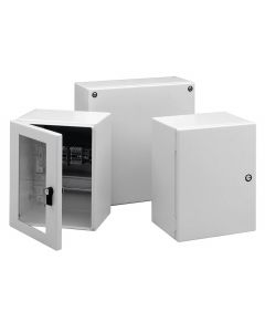 Hoffman LHC353020 gabinete inline con cubierta abatible, tipo 4, 350 x 300 200 mm, acero dulce, gris claro