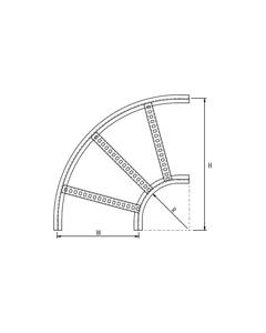 Cablofil mch120890fs Curva Horiz. Aluminio 90 De 12 A X 8