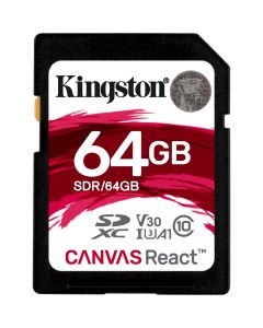 Kingston sdr/64 gb Me-443372-20 Sdr 64 Memoria Sd Sdhc Canvas React100r70wcl10 Uhs-i U3v30(sdr64gb