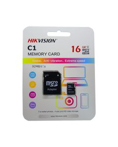 Hikvision HS-TF-C1(STD)/16G/ADAPTER hs-tf-c1(std) 16g adapter tarjeta micro sd  - 16 gb, 92 mb s, 30 negro