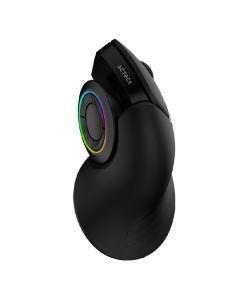 Acteck AC-933049 mouse inalambrico vertical optimize mi690  iluminacion rgb recargable usb-c usb hasta 2400dpi 6 botones+scroll negro