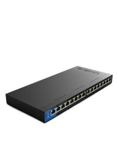 Linksys LGS116 P switch lgs116p 16 puertos gigabit 8 poe 30 watts por puerto qos para escritorio