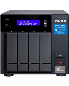 Qnap TVS-472XT-PT-4G-US smb storage ultra-high speed 4 bay thunderbolt? 3 nas intel© pentium 2-core 31 ghz 4gb ddr4 ram 35 25  hddssd slot x m2 pcie ssd 2 thunderbolt?3 port 10g 1 (10gbase-t) 4x usb gen