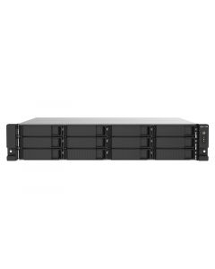 Qnap TS-1273AU-RP-8G-US nas tipo rack  procesador amd ryzen v1500b cuatro nucleos 8gb ram 12 bahias 2 puertos rj45 2.5gbps usb 10gbps fuente redundante