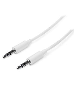 Mu3mmmswh Startech Cable De 3 Metros Delgado Audio Estereo Con Plug Mini Jack 3.5mm - Macho A Blanco