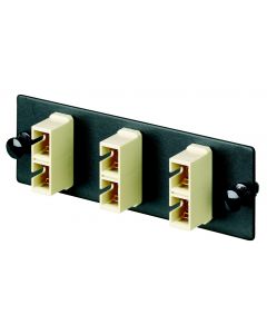 Panduit FAP3WBLDSC fap with 3 sc 10gig duplex, mm, adapters, (black), phos