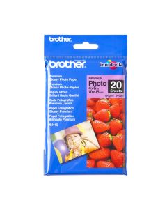 Brother BP61GLP papel fotográfico satinado innobella paquete con 20 hojas tamaño 4 x 6 pulgadas -