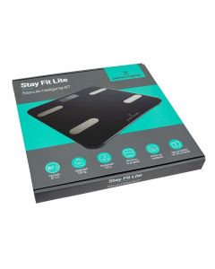 Perfect Choice pc-270096 Bascula Inteligente Bt Stay Fit Lite Color Negro Registra Y Grafica Tus Datos Pesoimctmb(tasa Metabolica)dif Usuario