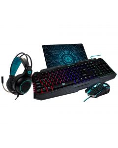 Perfect Choice V-930136 kit gaming 4 1 fully armed negro trae mouse pad: alta precision mouse: 7modos teclado: multimodo diadema: 35mm trrs