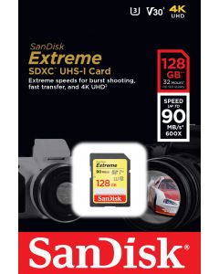 Sandisk sdsdxvf-128g-gncin Memoria 128gb Sdxc Extrem Uhs-i 90mb S 4k V30 Clase 10