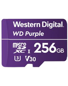 Western Digital wdd256g1p0a Wd - Memoria 256gb Micro Sdxc Purple Videovigilancia 24 7 Clase 10 U3 V30 Lect 100mb S Esc 60mb