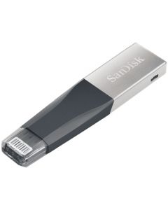 Sandisk sdix40n-016g-gn6nn Memoria 16gb Ixpand Mini Para Iphone Ipad Lightning Usb 3.0 Metalica C Gris