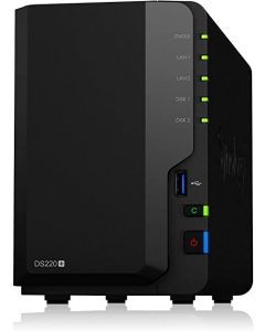 Synology ds220+ Nas  2 Bahias Doble Nucleo Hasta 2.9 Ghz 2gb Ddr4, Ampliable 6gb Lan Gigabit Usb 3.0 X2 Sata Hot-swap Sin Discos.