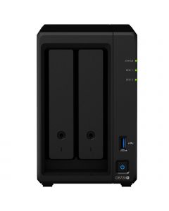 Synology ds720+ Nas 2 Bahias Nucleo Cuadruple 2.0 Burst Up To 2.7 Ghz, Pto Lan Gigabit, Usb 3.0 X2  Gb Ddr4 Hot-swap Sata Hasta 112tb Soporta M.2 2280 No Incluye Discos