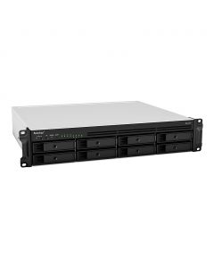 Synology RS1221RP+ nas  fuente redundante 8 bahias expan hasta 12 con unidad de expansin rack 2u ncleo cuadruple 2.2ghz amd ryzen v1500b 4gb ddr4 ampliable a 32gb lan gigabit x4 usb 3.2 x2 hotswa