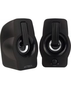 Acteck ac-929721 Bocinas Multimedia 2.0 Wonder X X900 Acteck-x 6w Usb 3.5 Mm Led Blanco Color Negro
